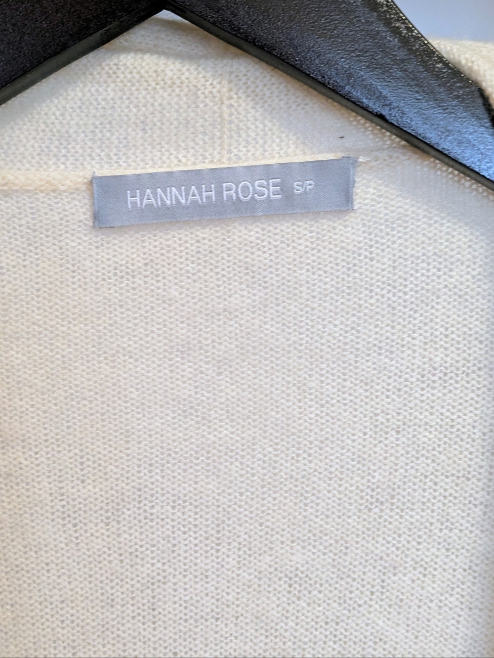 Hannah Rose Ivory Open-Front Knit Cardigan with Ribbed Pockets - Picture 5 of 5